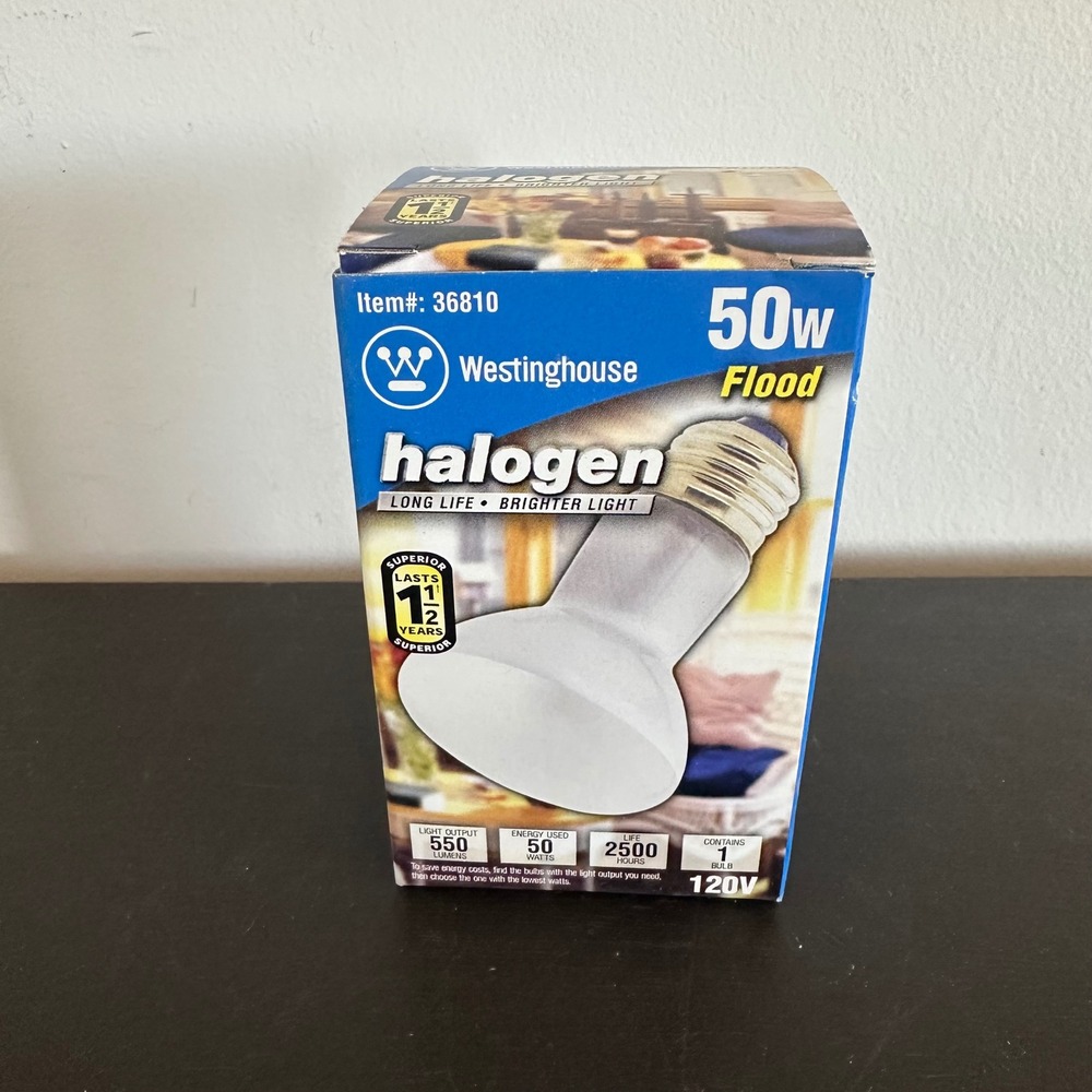 Westinghouse 50W Halogen Flood Light Bulb 550 Lumens 120V 50R20/H/FL 36810